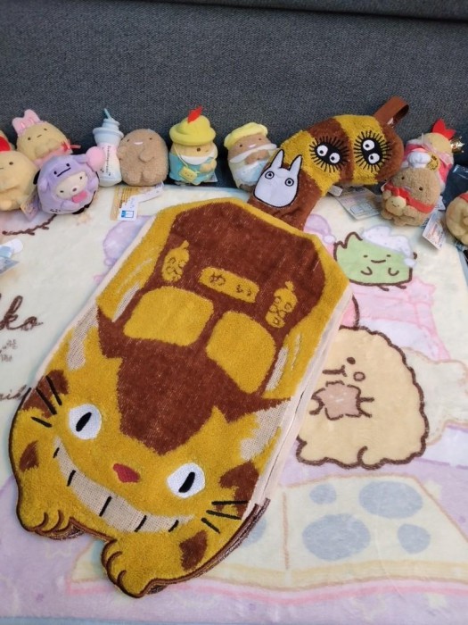 日本正版龍貓貓巴士毛巾掛飾