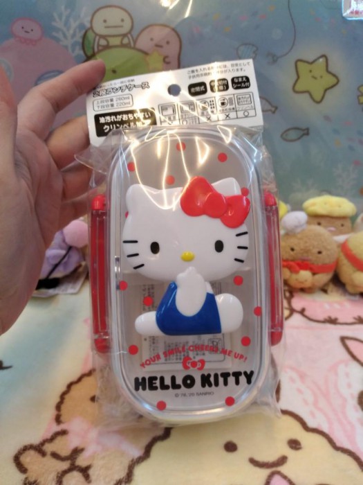 日本製hello kitty 雙層飯盒