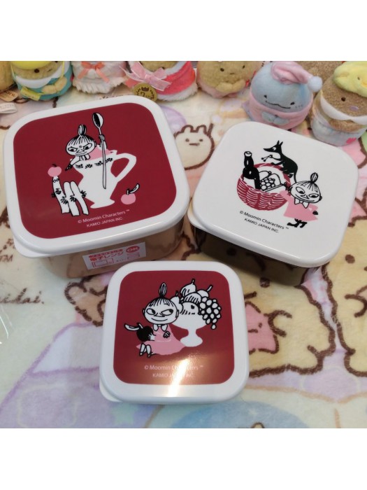 日本製造moomin 阿美餐盒一套三個