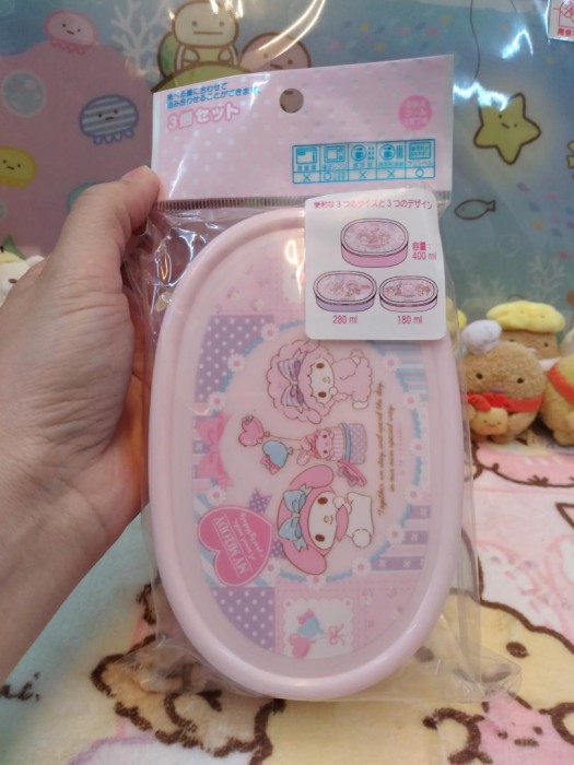 日本製my melody 一套3個餐盒套裝