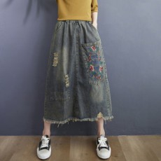 (F10142) 牛仔半身裙 (大碼款)