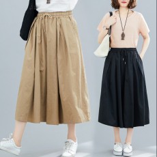 (F01142) 高腰垂感裙褲 (大碼款)