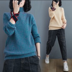 (F01068) 高領毛衣 (大碼款)